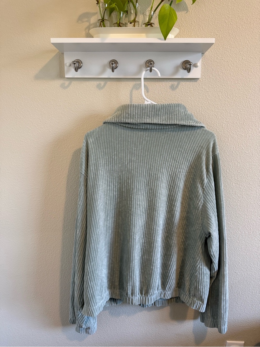 Free People Ribbed Button Pullover - Sage - Picture 4 of 4